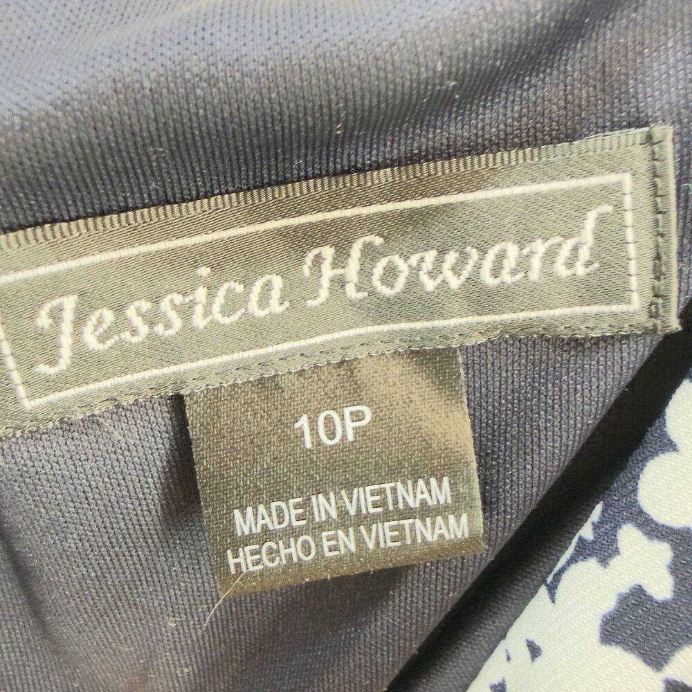 New Lot 2 Jessica Howard Women Navy Dress Size 10 Petite Flowers Blue - Picture 8 of 16